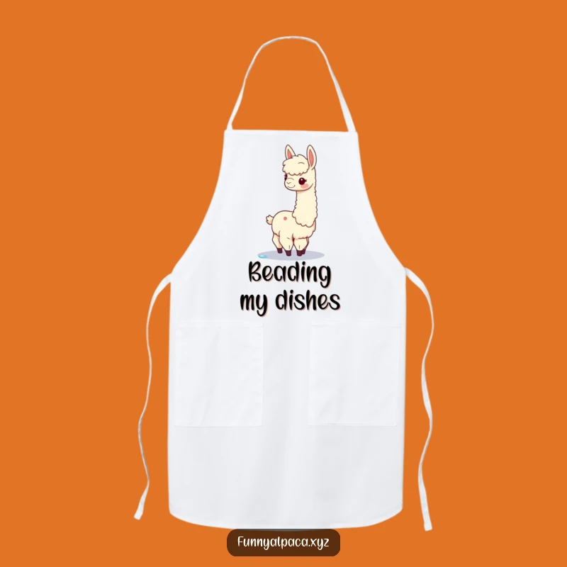 Funny Alpaca Balance Apron: Culinary Grace with a Hilarious Twist!