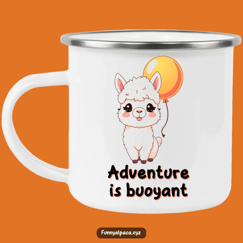 Funny Joyful Alpaca Camping Mug - Cheerful Drinkware for Outdoor Fun