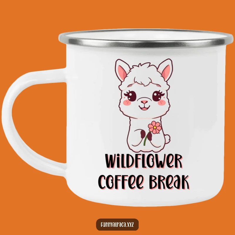 Funny Alpaca Camping Mug - Flower Offering Drinkware, Great Outdoor Gift!
