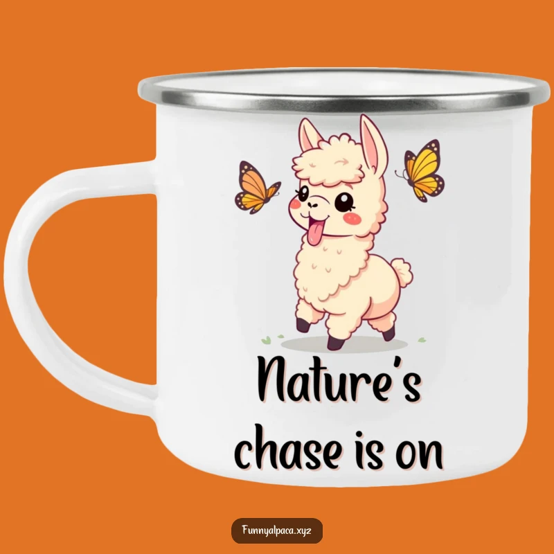 Funny Playful Alpaca Camping Mug - Durable Drinkware for Outdoor Fun