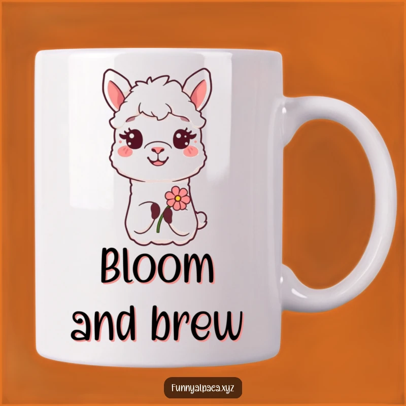 Funny Alpaca Flower Gift Mug - Smiling Alpaca, Perfect Kind Gesture Gift!