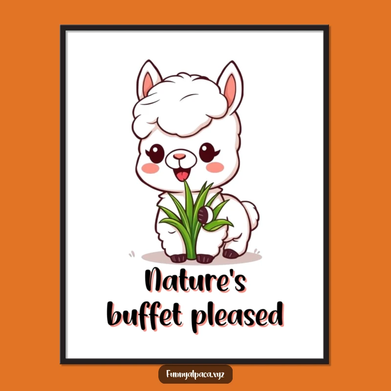 Funny Alpaca Grass Digital Art - Peaceful Decor, Instant Relaxing Gift!