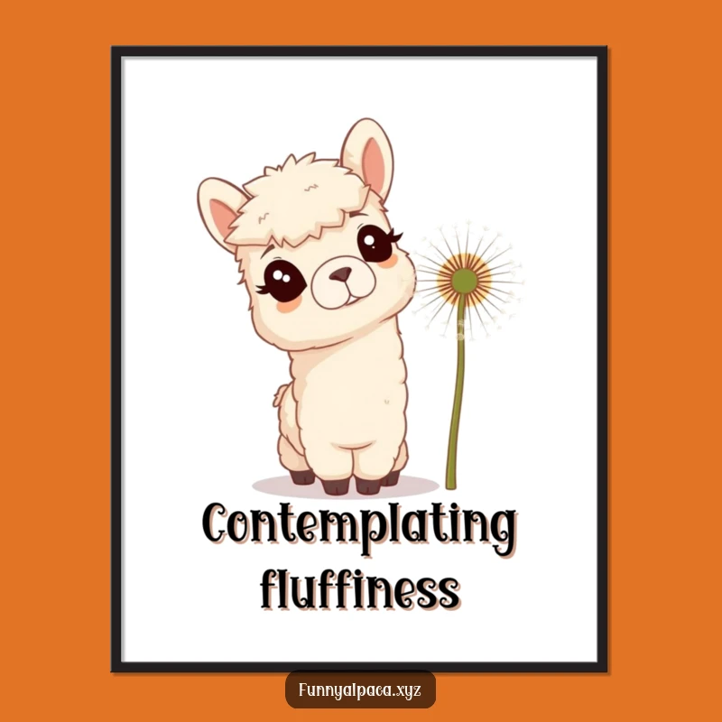 Funny Curious Alpaca Digital Art Print - Instant Whimsy and Hilarious Gift