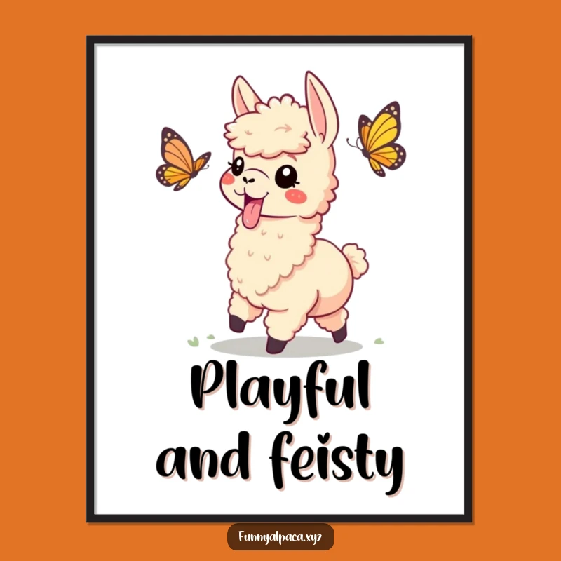 Funny Playful Alpaca Digital Art Print - Instant Whimsy and Humor