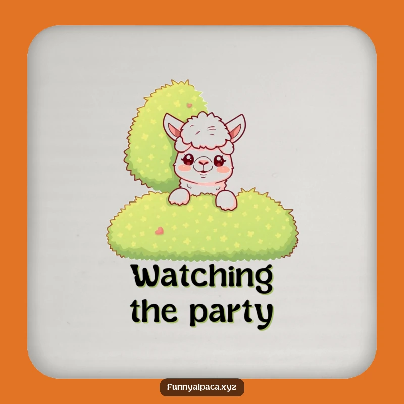 Funny Alpaca Bush Coaster - Curious Decor, Unique Hostess Gift!