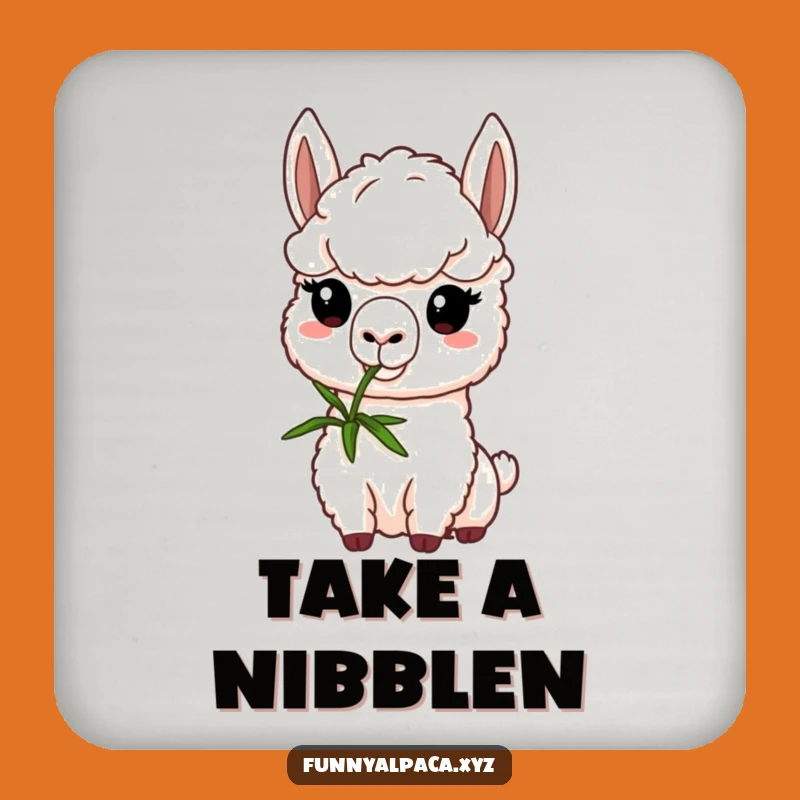 Funny Alpaca Nibbling Coasters: Protect Surfaces with Determined Cuteness!