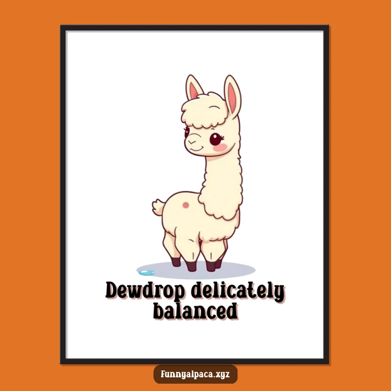 Funny Alpaca Balance Poster: Serene Art for Elegant Decor Lovers!