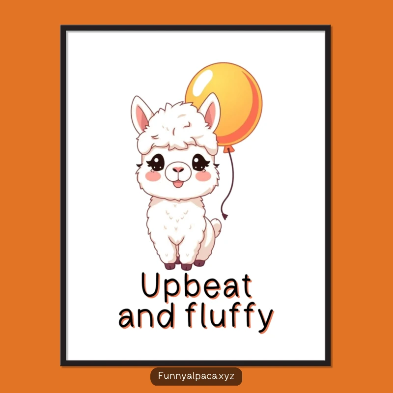 Funny Joyful Alpaca Poster - Happy Wall Art and Cheerful Gift