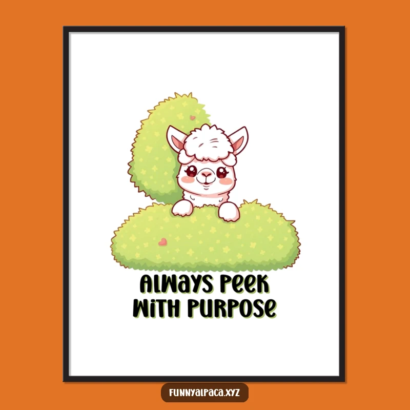 Free Printable Alpaca Bush Peek Wall Art - Funny DIY Decor