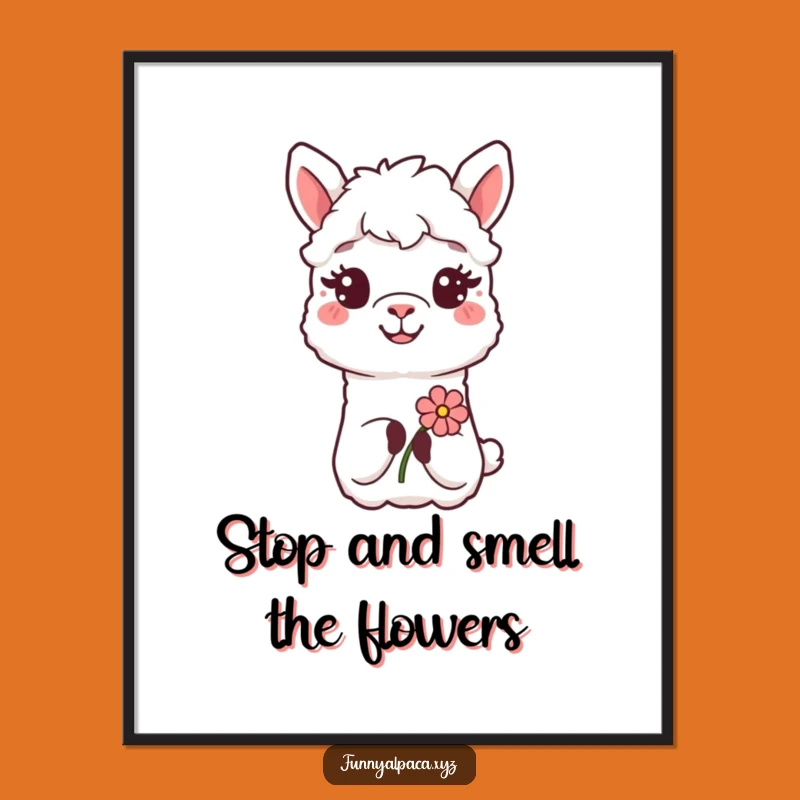 Free Printable Alpaca Flower Wall Art - Sweet Funny DIY Decor