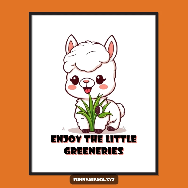 Free Printable Alpaca Grass Munching Wall Art - Funny DIY Decor