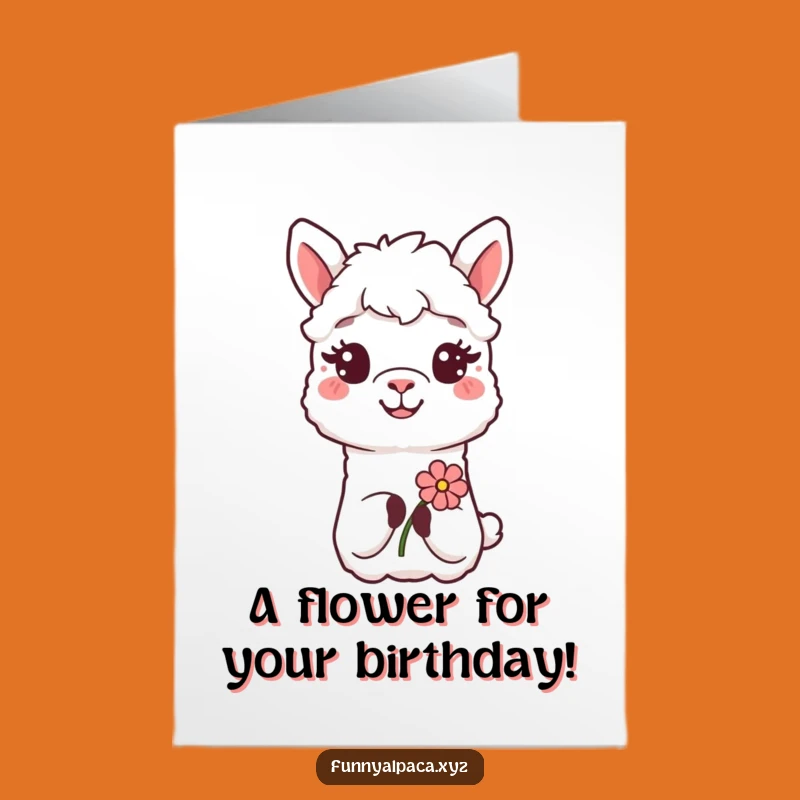 Free Printable Alpaca Flower Birthday Card - Sweet Funny Downloadable