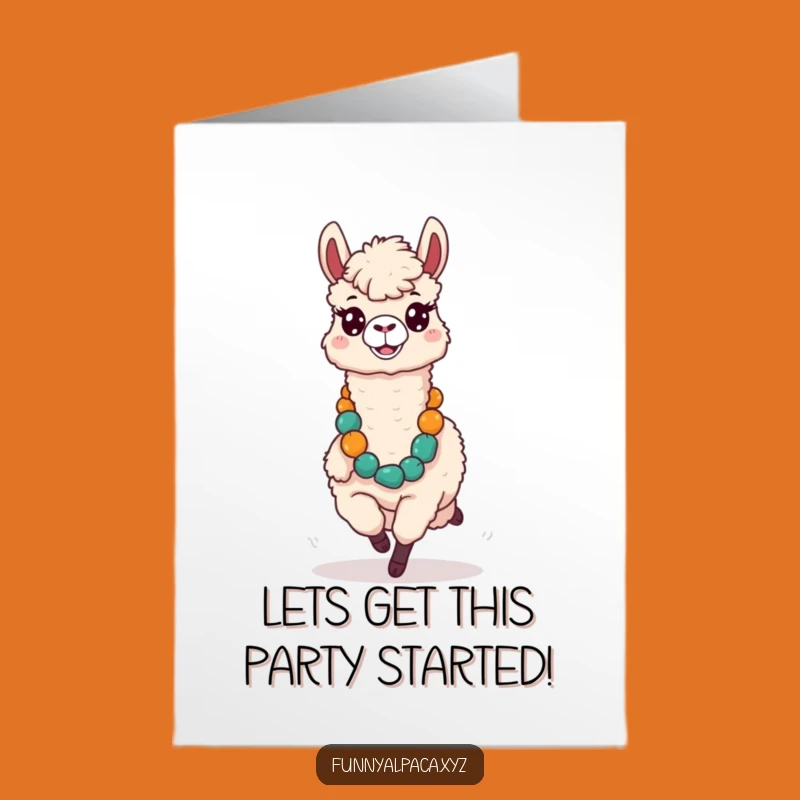 Free Printable Birthday Card: Silly Alpaca Lei Run Hilarious Downloadable Gift