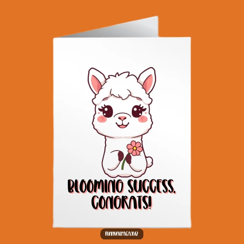 Free Printable Alpaca Flower Congrats Card - Joyful Downloadable