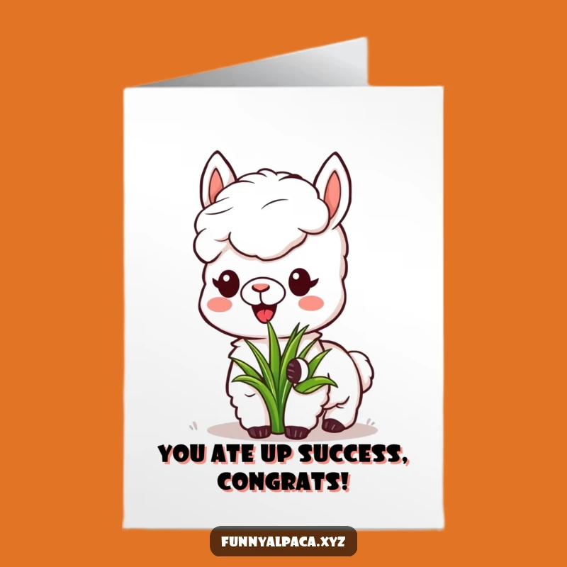 Free Printable Alpaca Grass Munching Congrats Card - Humorous Downloadable