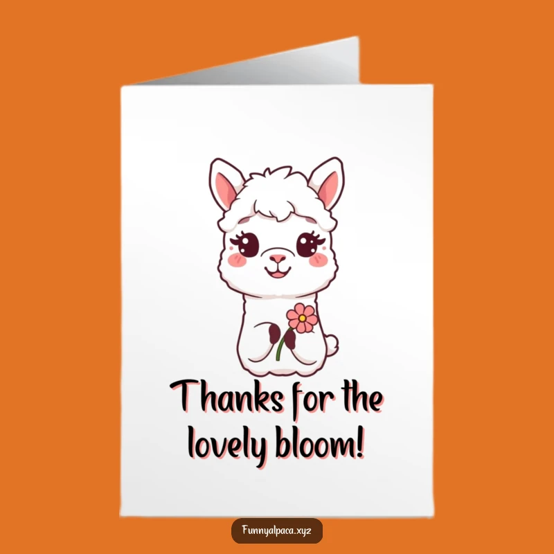 Free Printable Alpaca Flower Thank You Card - Kind Downloadable