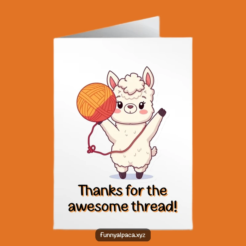 Free Printable Alpaca Yarn Thank You Card - Adorable Downloadable