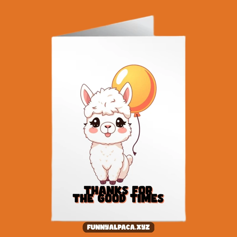 Free Printable Thank You Card: Joyful Alpaca Balloon Pop Hilarious Downloadable Gift