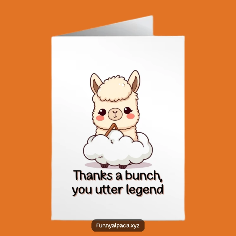 Free Printable Thank You Card: Funny Alpaca Cloud Digital Download Gift