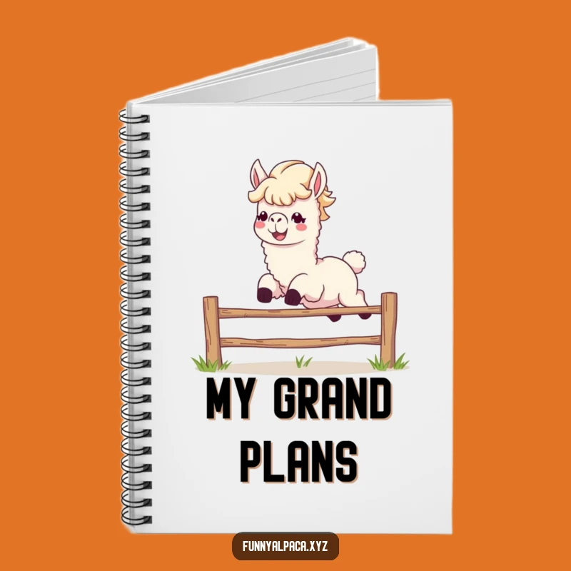 Funny Alpaca Leaping Notebook: Energetic Animal Notes, Great Funny Gift