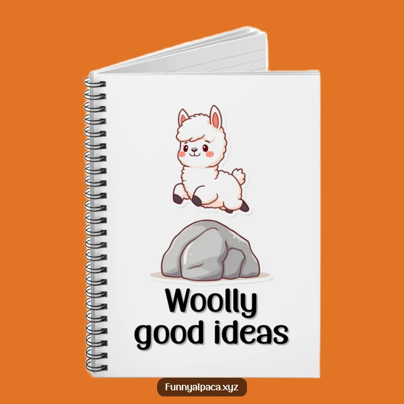 Funny Fluffy Alpaca Notebook: Leaping Over Rock, Jot Down Adventures
