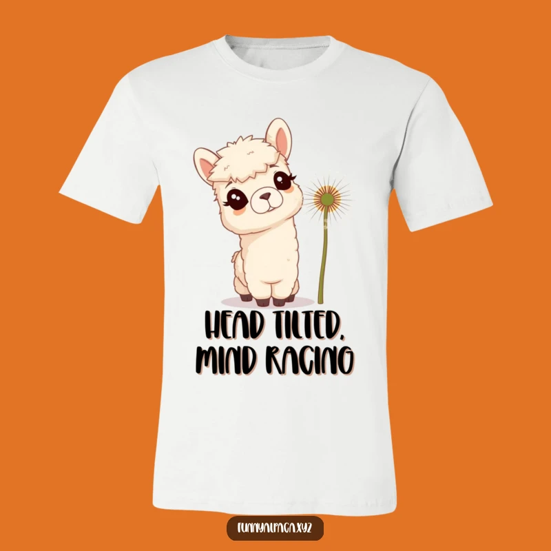 Funny Curious Alpaca T-Shirt - Hilarious Animal Tee for Gift Giving